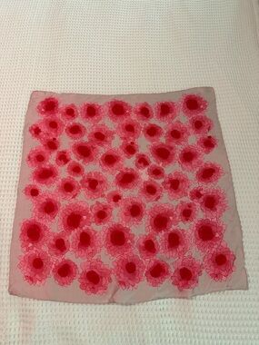 Floral Pink Silk-Feel Square Scarf